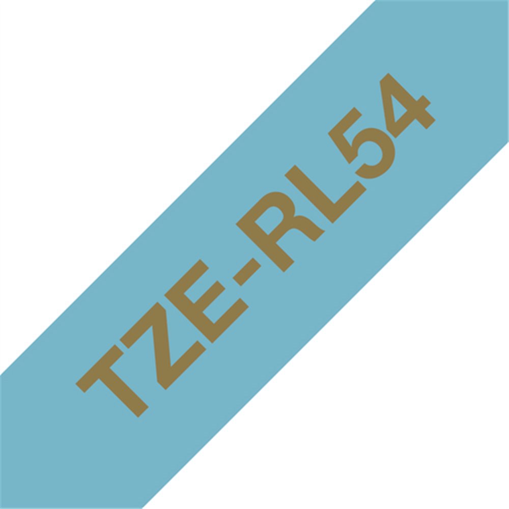 Brother TZE-RL54 ruban d'étiquette Gold on blue