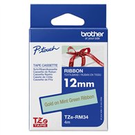 Brother TZE-RM34 ruban d'étiquette Couleur or sur menthe