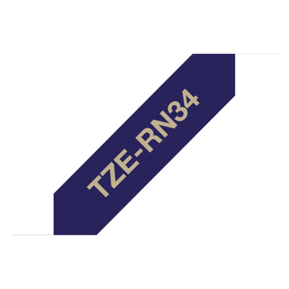 Brother TZE-RN34 ruban d'étiquette Or sur fond bleu marine