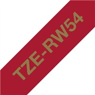 Brother TZE-RW54 ruban d'étiquette Doré sur rouge