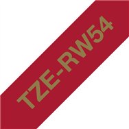 Brother TZE-RW54 ruban d'étiquette Doré sur rouge