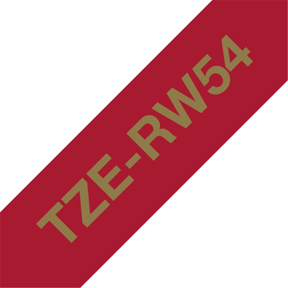 Brother TZE-RW54 ruban d'étiquette Doré sur rouge