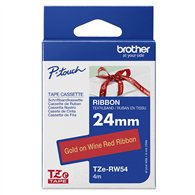 Brother TZE-RW54 ruban d'étiquette Doré sur rouge