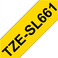 Brother TZE-SL661 ruban d'étiquette Noir sur jaune
