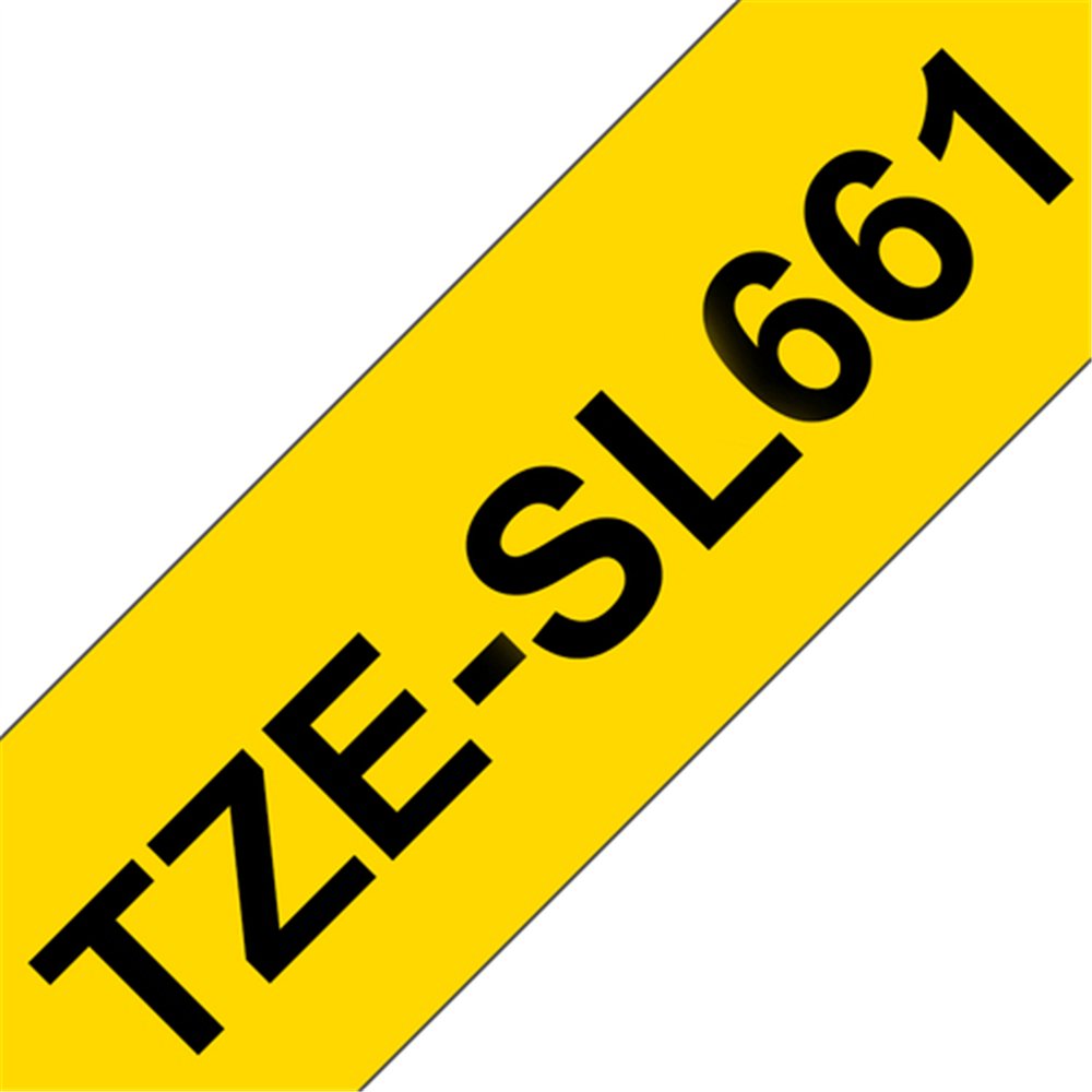 Brother TZE-SL661 ruban d'étiquette Noir sur jaune