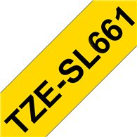 Brother TZE-SL661 ruban d'étiquette Noir sur jaune
