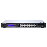 QNAP QGD-1600P Géré Gigabit Ethernet (10/100/1000) Connexion Ethernet, supportant l'alimentation via ce port (PoE) 1U Noir, Gris