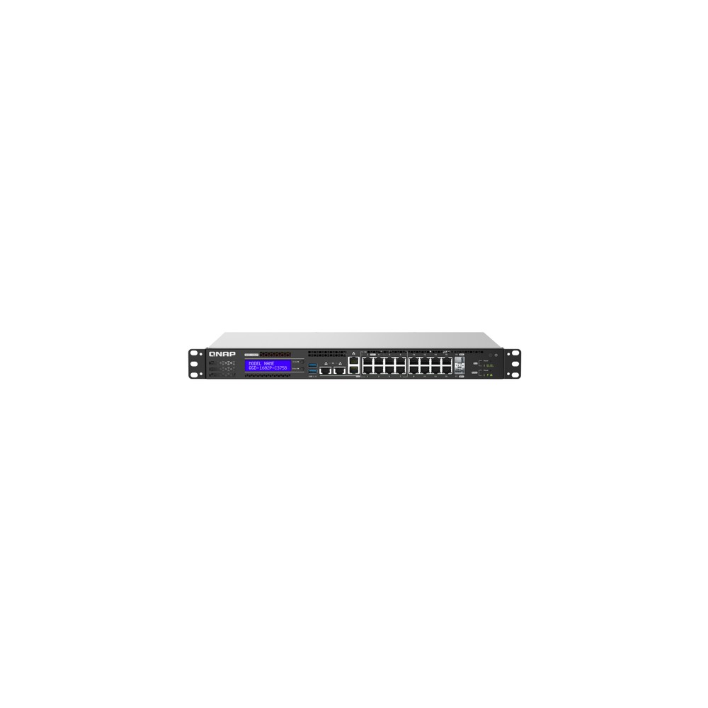 QNAP QGD-1602 Géré L2 Gigabit Ethernet (10/100/1000) 1U Noir, Gris