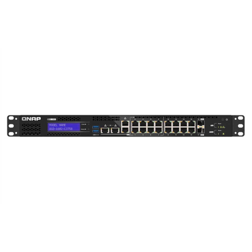 QNAP QGD-1602-C3758-16G commutateur réseau Géré L2 2.5G Ethernet (100/1000/2500) Noir, Gris