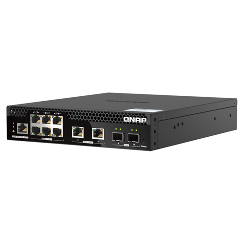QNAP QSW-M2106PR-2S2T commutateur réseau Géré L2 10G Ethernet (100/1000/10000) Connexion Ethernet, supportant l'alimentation