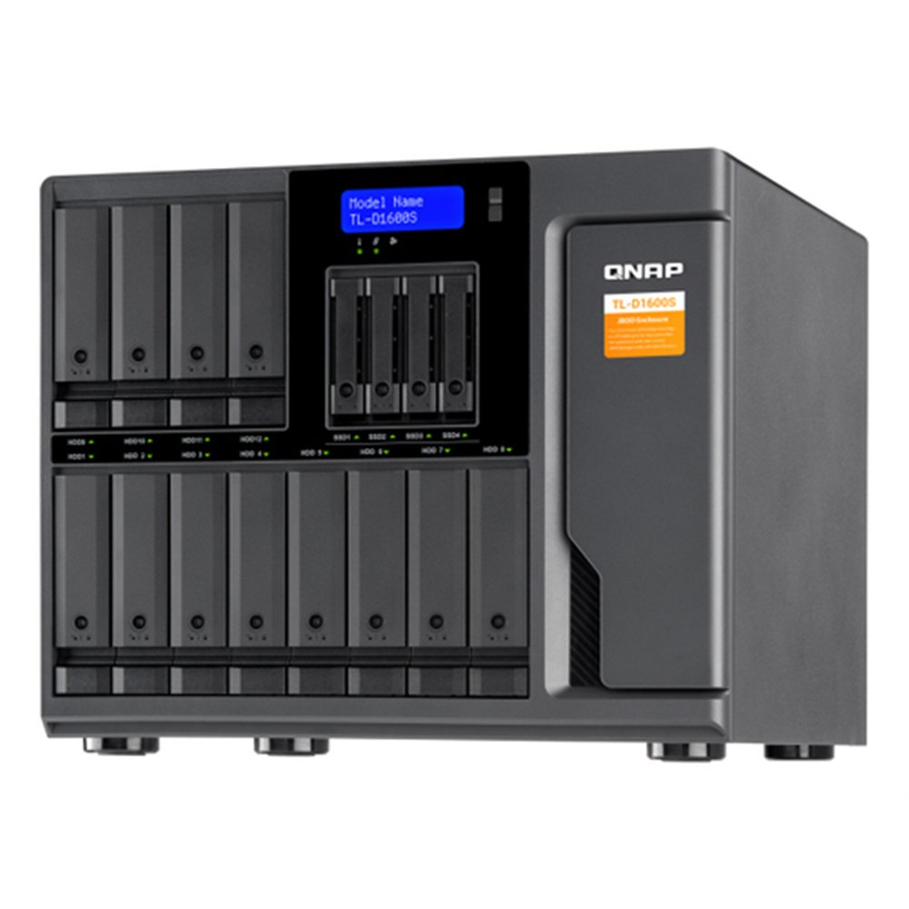 QNAP TL-D1600S Boîtier de disques de stockage Boîtier disque dur/SSD Noir, Gris 2.5/3.5"