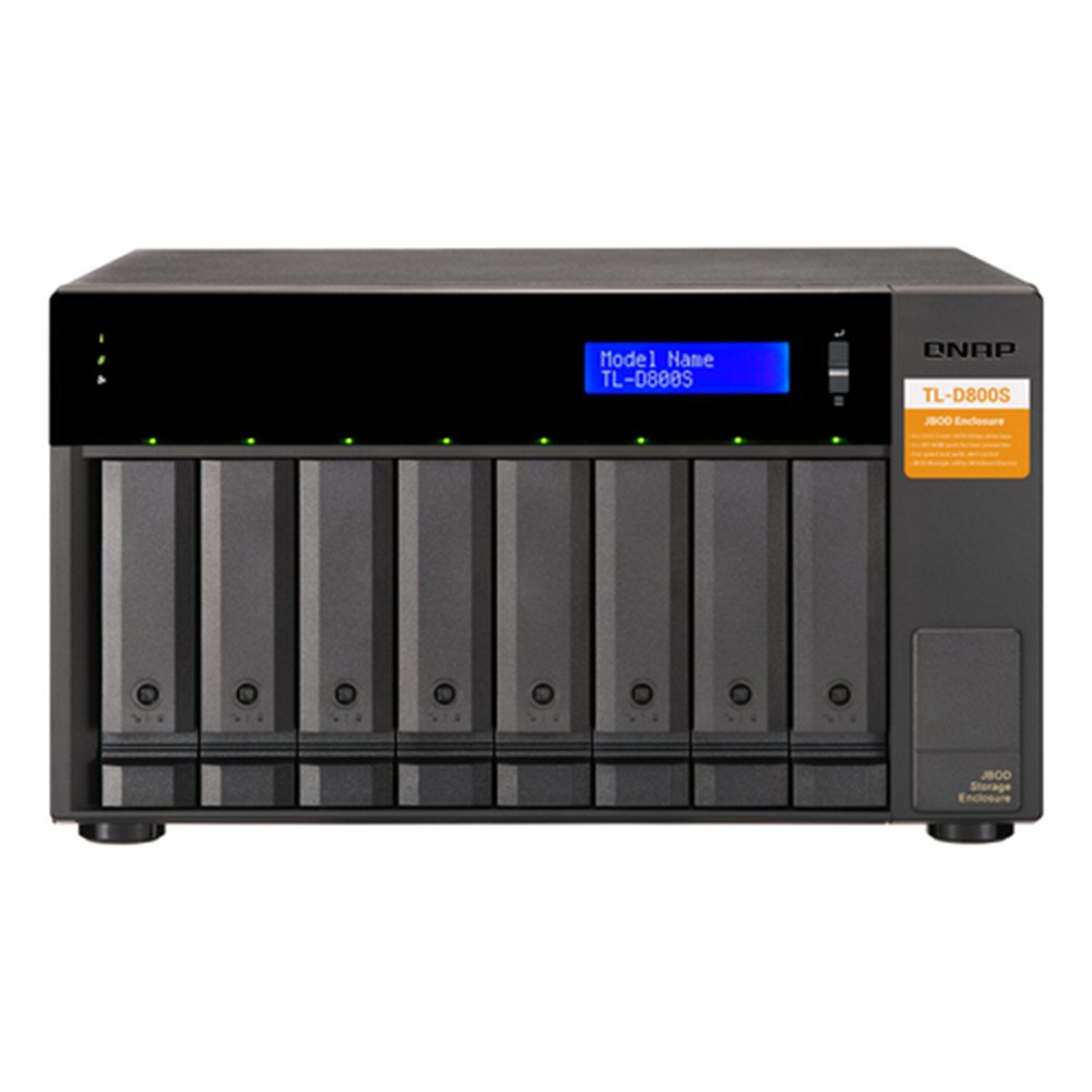 QNAP TL-D800S Boîtier de disques de stockage Boîtier disque dur/SSD Noir, Gris 2.5/3.5"