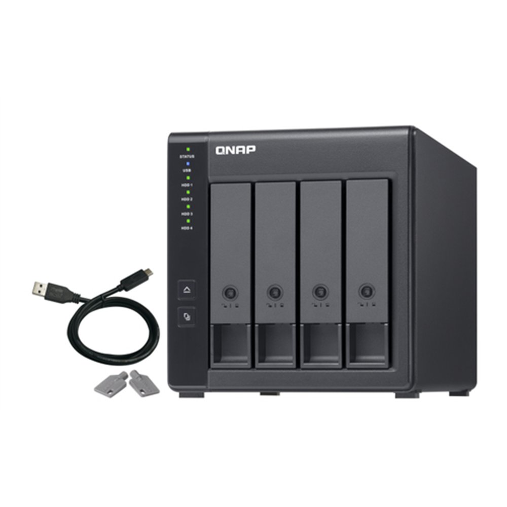 QNAP TR-004 Boîtier de disques de stockage Boîtier disque dur/SSD Noir 2.5/3.5"