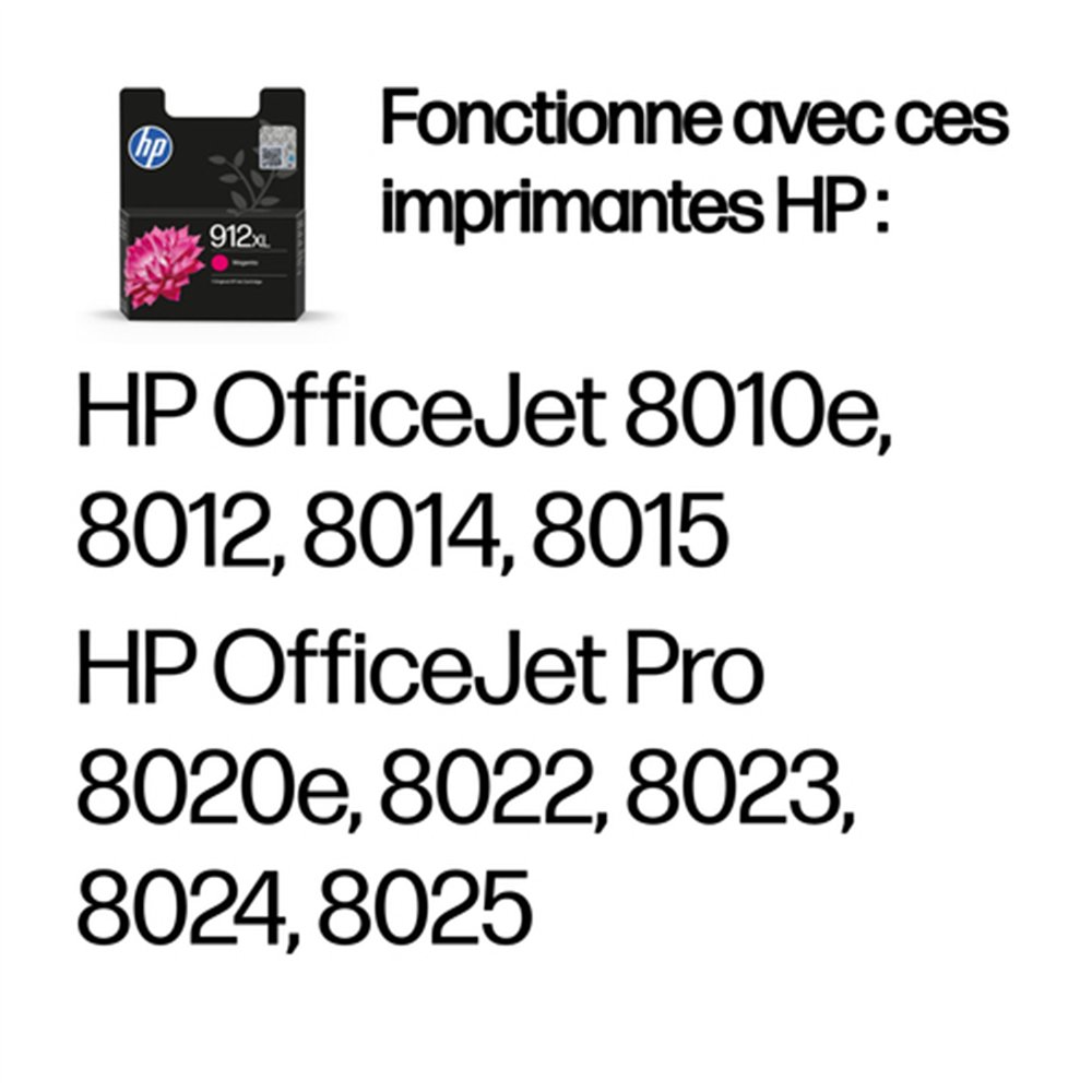 HP 912XL Cartouche d'encre magenta authentique, grande capacité