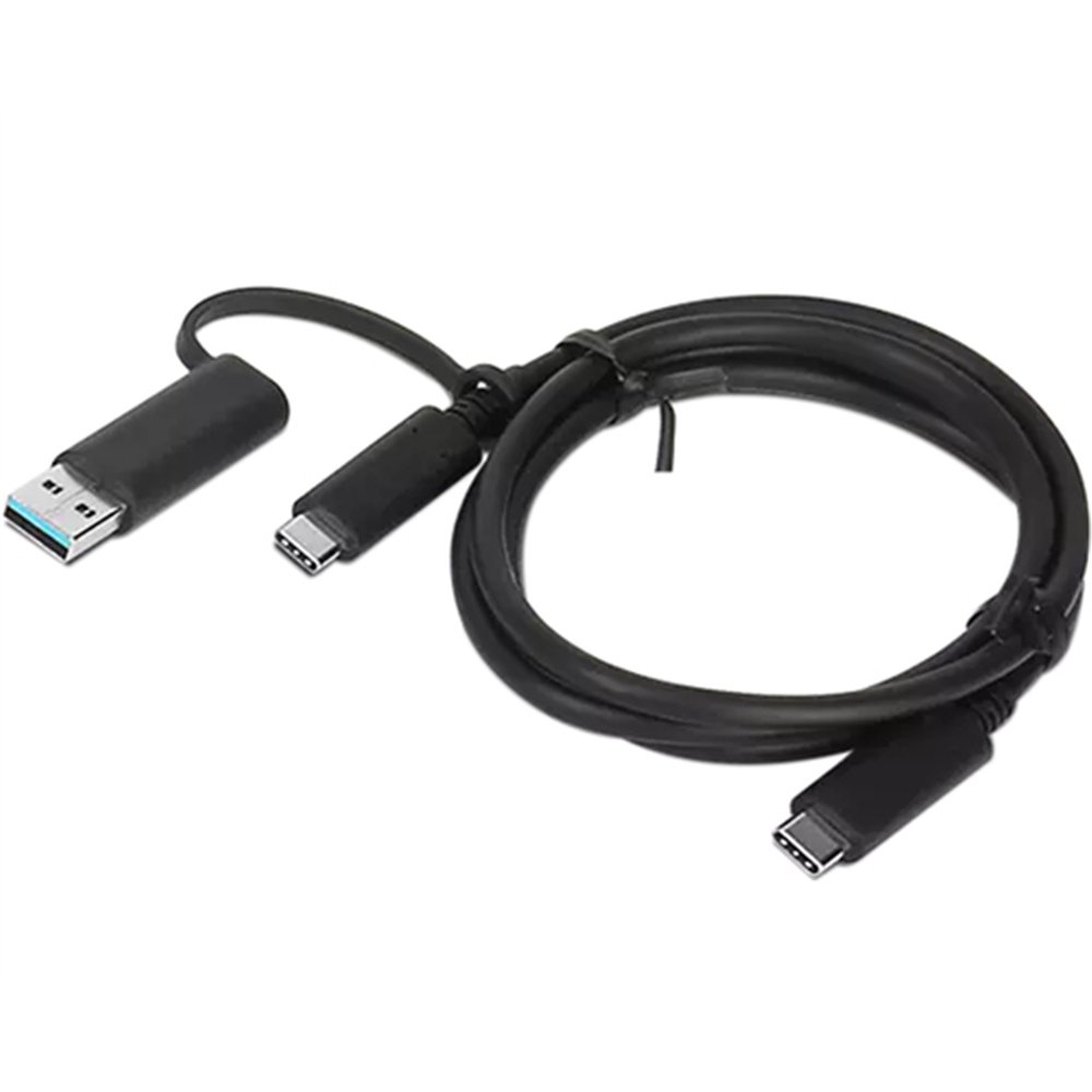 Lenovo 4X90U90618 câble USB USB 3.2 Gen 1 (3.1 Gen 1) 1 m USB A/USB C USB C Noir