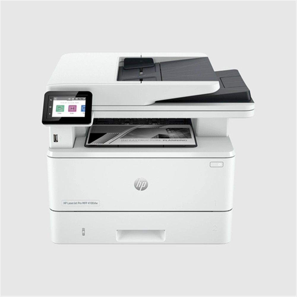 HP LaserJet Pro 4102fdw Sans fil Multifunction Noir et blanc Imprimante, Copieur, Scanner Recto verso